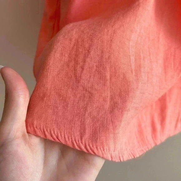 ALYA Shift Dress with Braided Fabric Neckline, Peach Mini Dress, Size XS - Picture 3 of 15